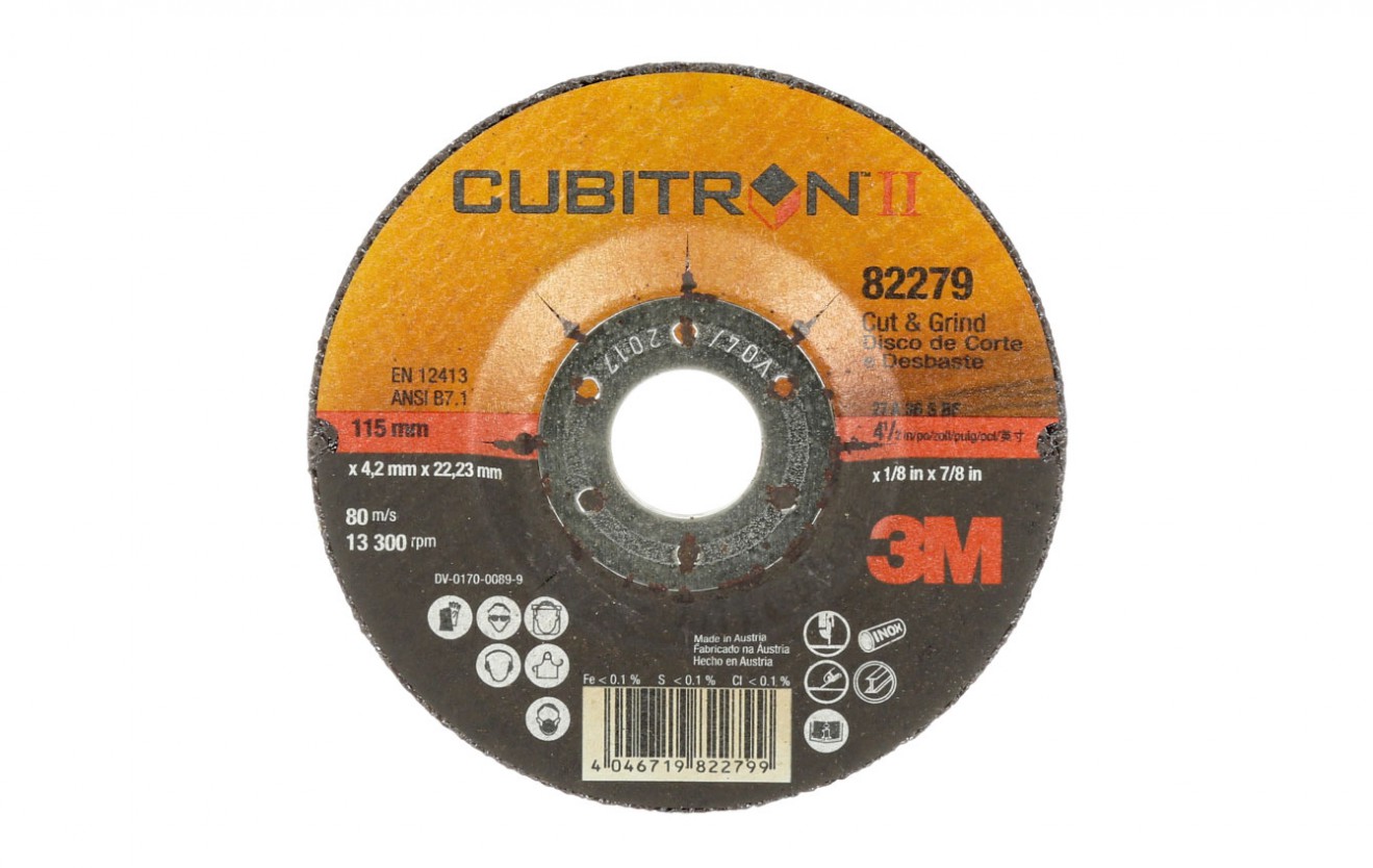 3M Cubitron II Cut and Grind Wheel, T27, 115 mm x 4.2 mm x 22.2 mm
