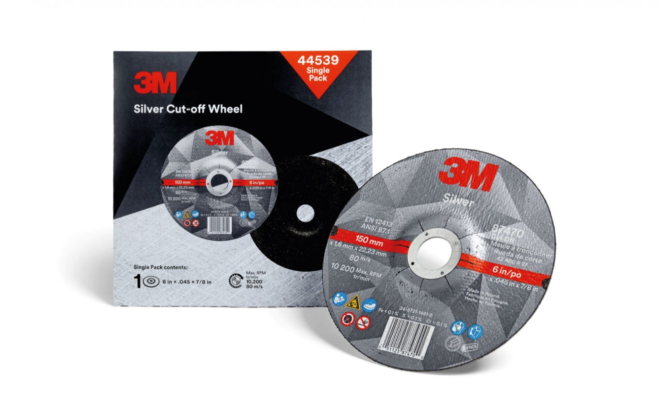 3M Silver Cut-Off Wheel, T41, 115 mm x 1.6 mm x 22.2 mm